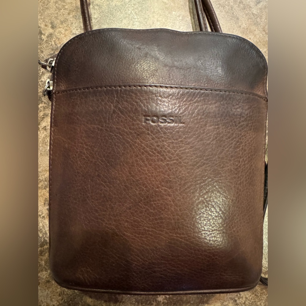 Fossil Brown Leather Crossbody Bag - Picture 7 of 13